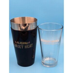 Tijuana Sweet Heat Shaker With Absolute Vodka Glass New